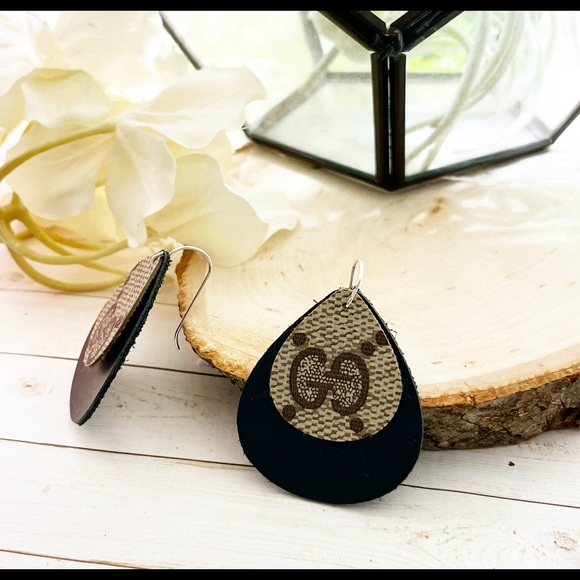 Gucci Earrings Handmade with authentic canvas - Picture 2 of 2